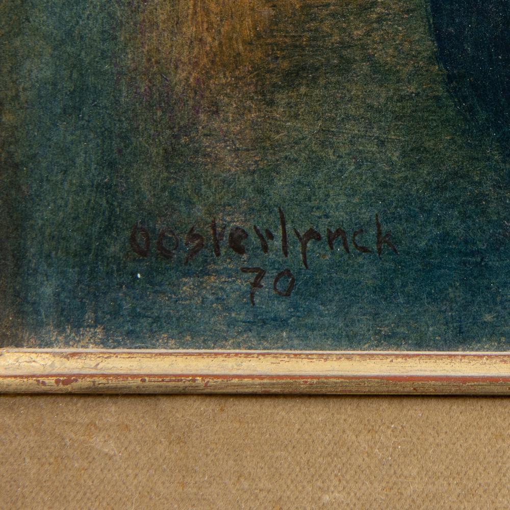 Artwork by Jean Oosterlynck, Jean Émile OOSTERLYNCK (1915-1995), olie op board Compositie, getekend en gedateerd '70, Made of oil on board