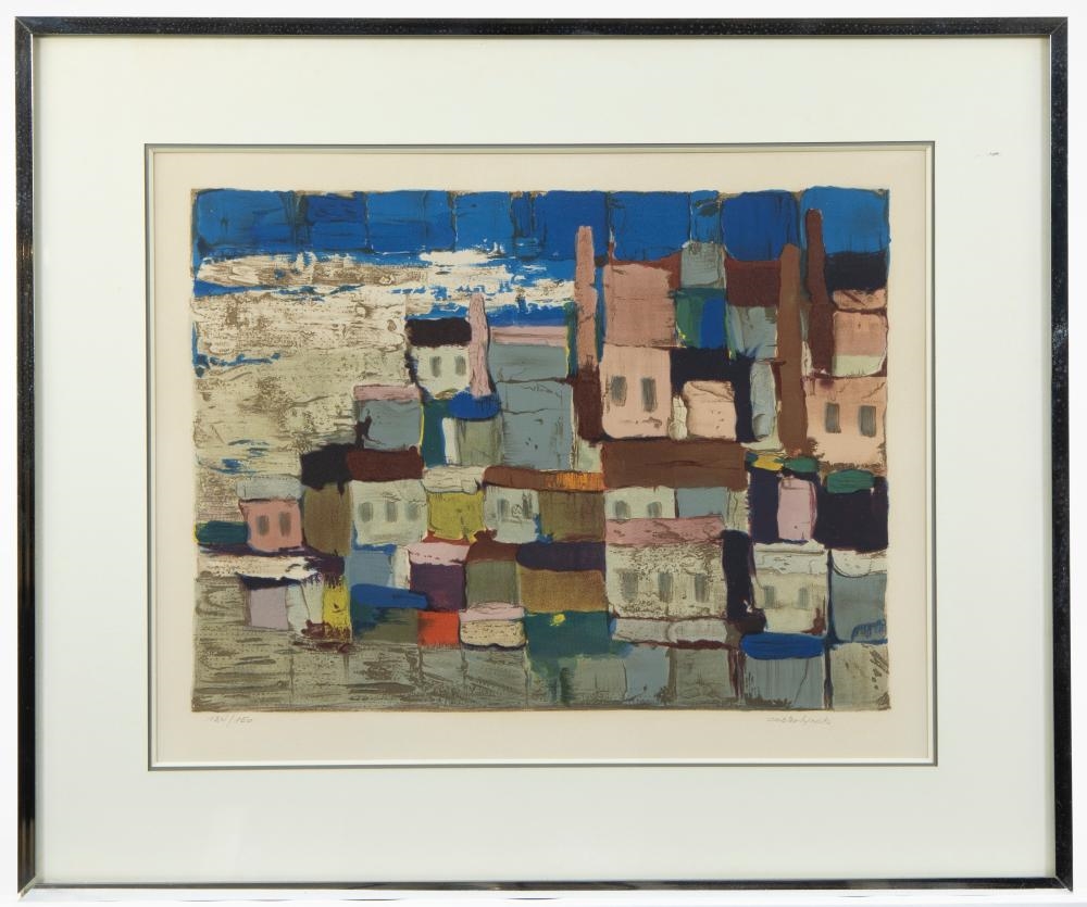 Artwork by Jean Oosterlynck, color lithograph Untitled, Made of color lithograph