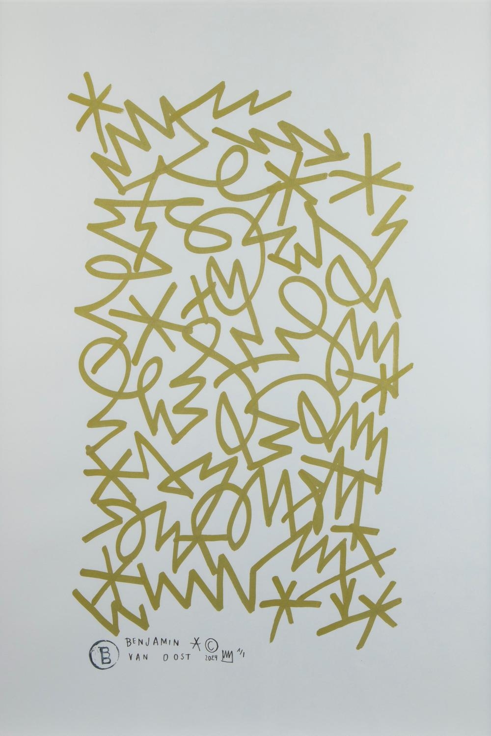 Artwork by Benjamin van Oost, acrylic on paper Untitled, Made of acrylic on paper