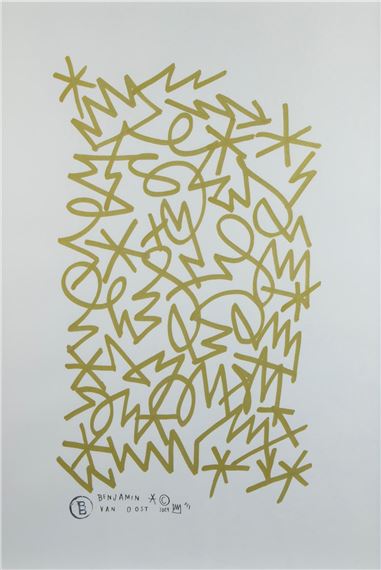 acrylic on paper Untitled by Benjamin van Oost, gedateerd 2024