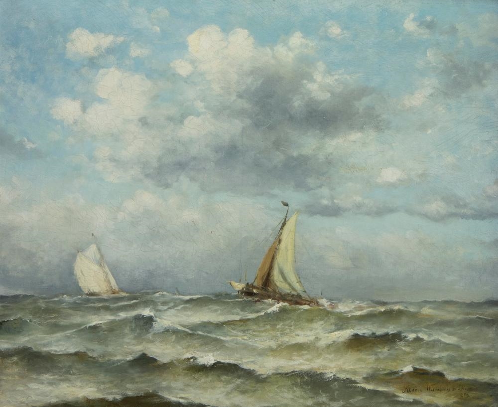 Artwork by Marie Wambach de Duve, oil on canvas Marine, Made of oil on canvas
