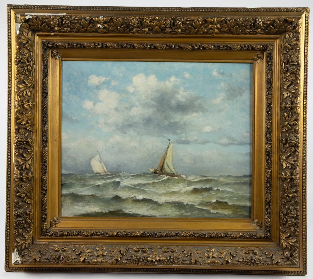 Artwork by Marie Wambach de Duve, oil on canvas Marine, Made of oil on canvas