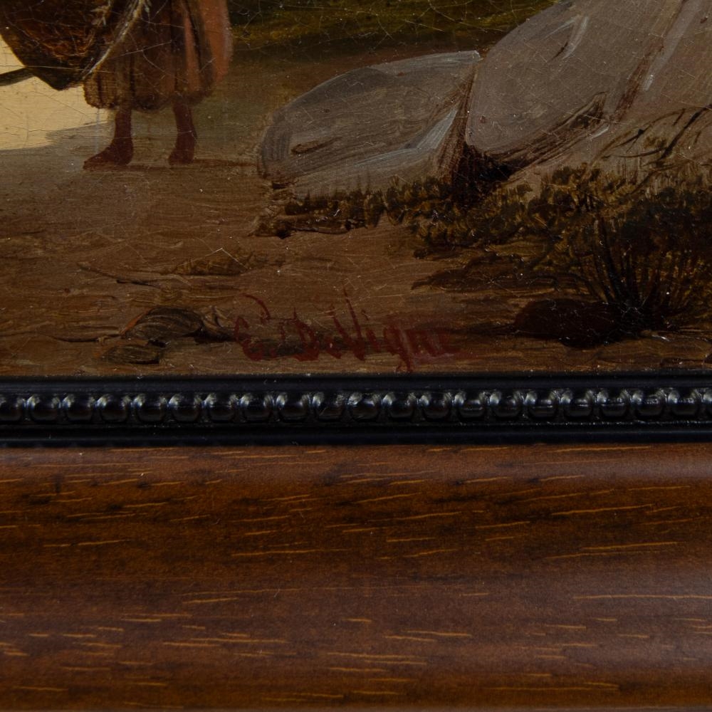 Artwork by Edouard de Vigne, oil on canvas Southern landscape, Made of oil on canvas