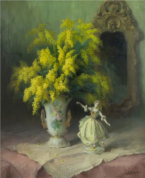 oil on canvas Still life with flowers by Julien Stappers