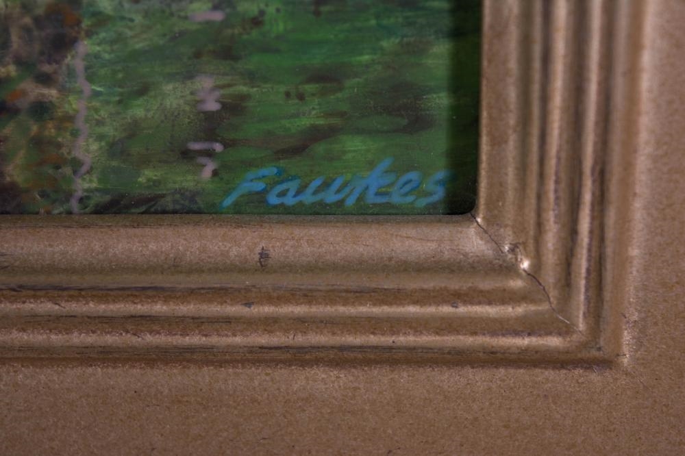 Artwork by Tom Fawkes, Montemerano II,, Made of ACRYLIC ON WOOD PANEL, LANDSCAPE., TOM FAWKES ACRYLIC ON WOOD PANEL