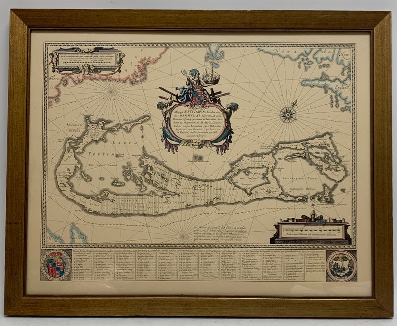 Artwork by Bermuda, William Blaeu 1630 Bermuda Map Facsimile