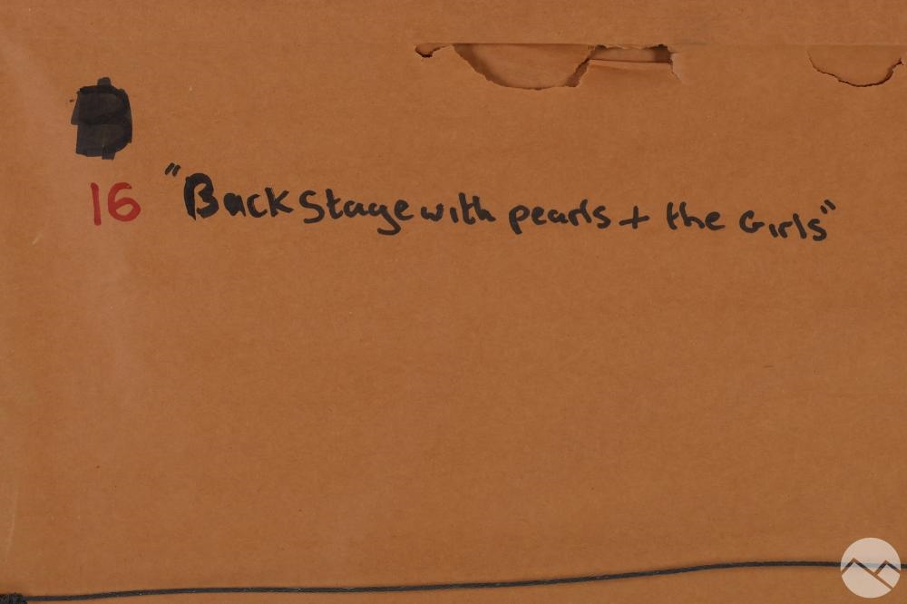 Artwork by Natalie Marino D'Alessio, Backstage with Pearls & the Girls, Made of pastel on paper