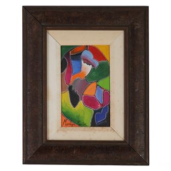 Marlyn Mentor 20C Haitian Cubist Style Painting - Marlyn Mentor