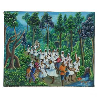 Edgar Brierre b1933 Haitian Voodoo Dancer Painting - Edgar Brierre