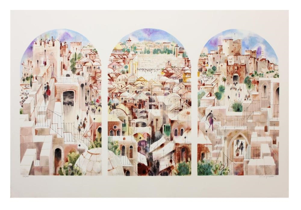 Shmuel Katz | Jerusalem - Triptych | MutualArt