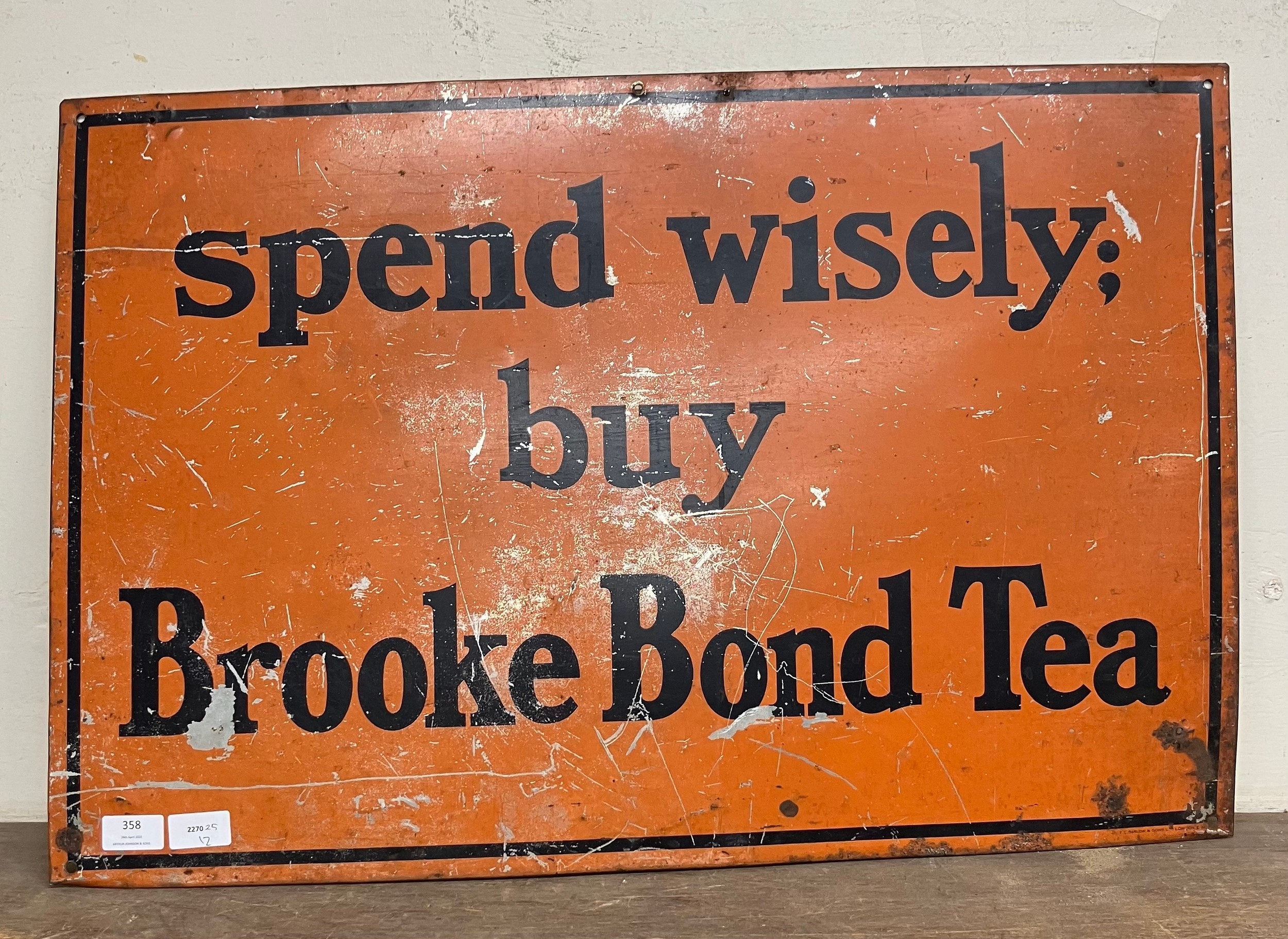 Brook | A vintage metal Brook Bond Tea advertising sign | MutualArt