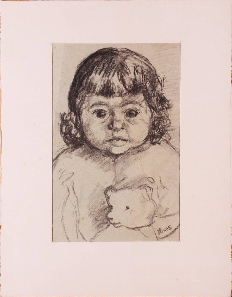 Artwork by Johann Peter Linde, Johann Peter Linde (1908, Lübeck - 1976, Travemünde, Made of charcoal drawing