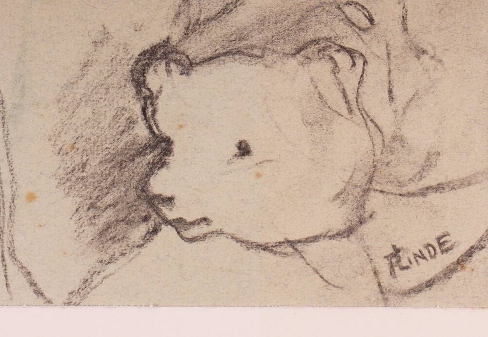 Artwork by Johann Peter Linde, Johann Peter Linde (1908, Lübeck - 1976, Travemünde, Made of charcoal drawing