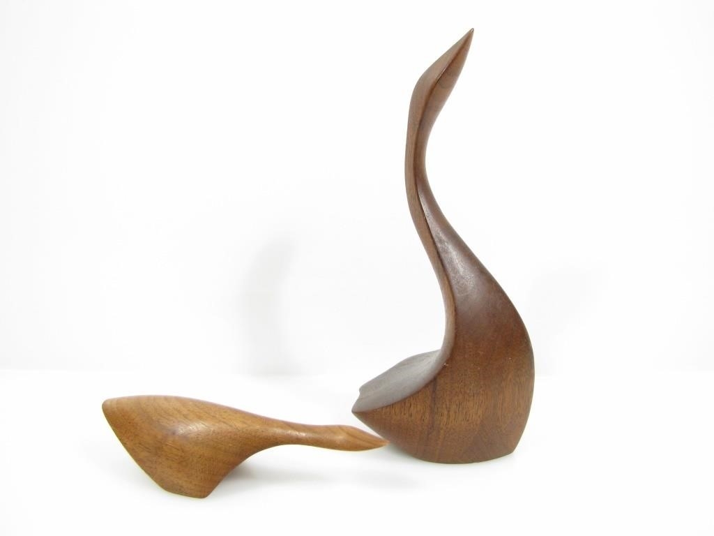 Artwork by Alan Middleton, SGND ALAN MIDDLETON MINIMALIST WOOD GOOSE FIGURES, Made of WOOD