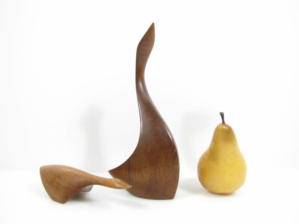 Artwork by Alan Middleton, SGND ALAN MIDDLETON MINIMALIST WOOD GOOSE FIGURES, Made of WOOD
