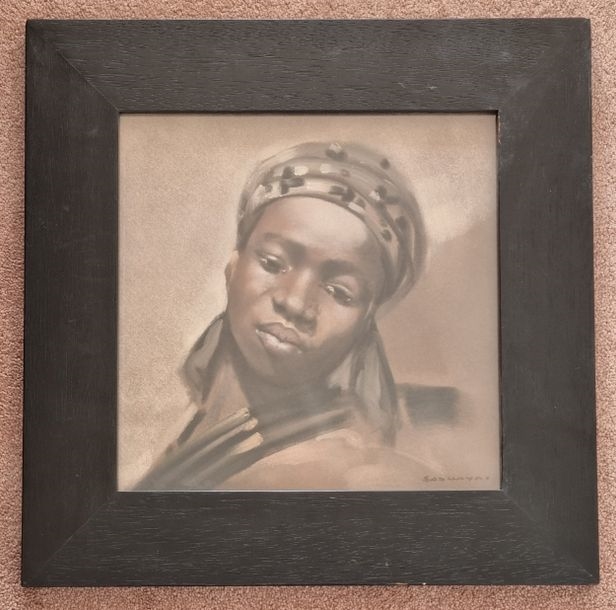 Artwork by François Sasmayoux, Black Attitude H, Made of Pastel