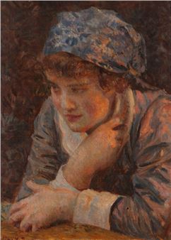 Portrét dívky v šátku - Jelica Bukovac-Radosavljevic