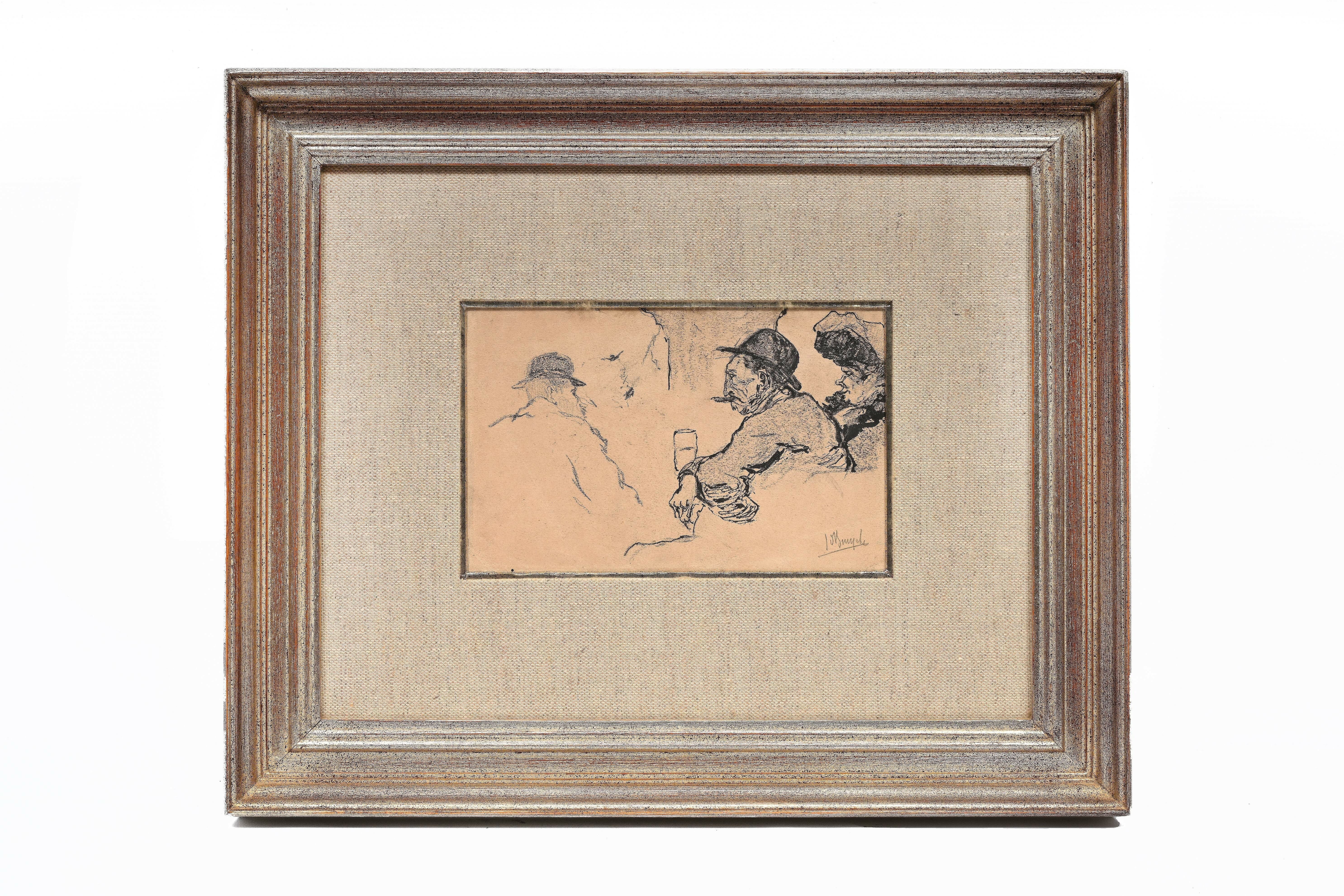 Artwork by Jules de Bruycker, On the terrace, Made of drawing, mixed media on paper