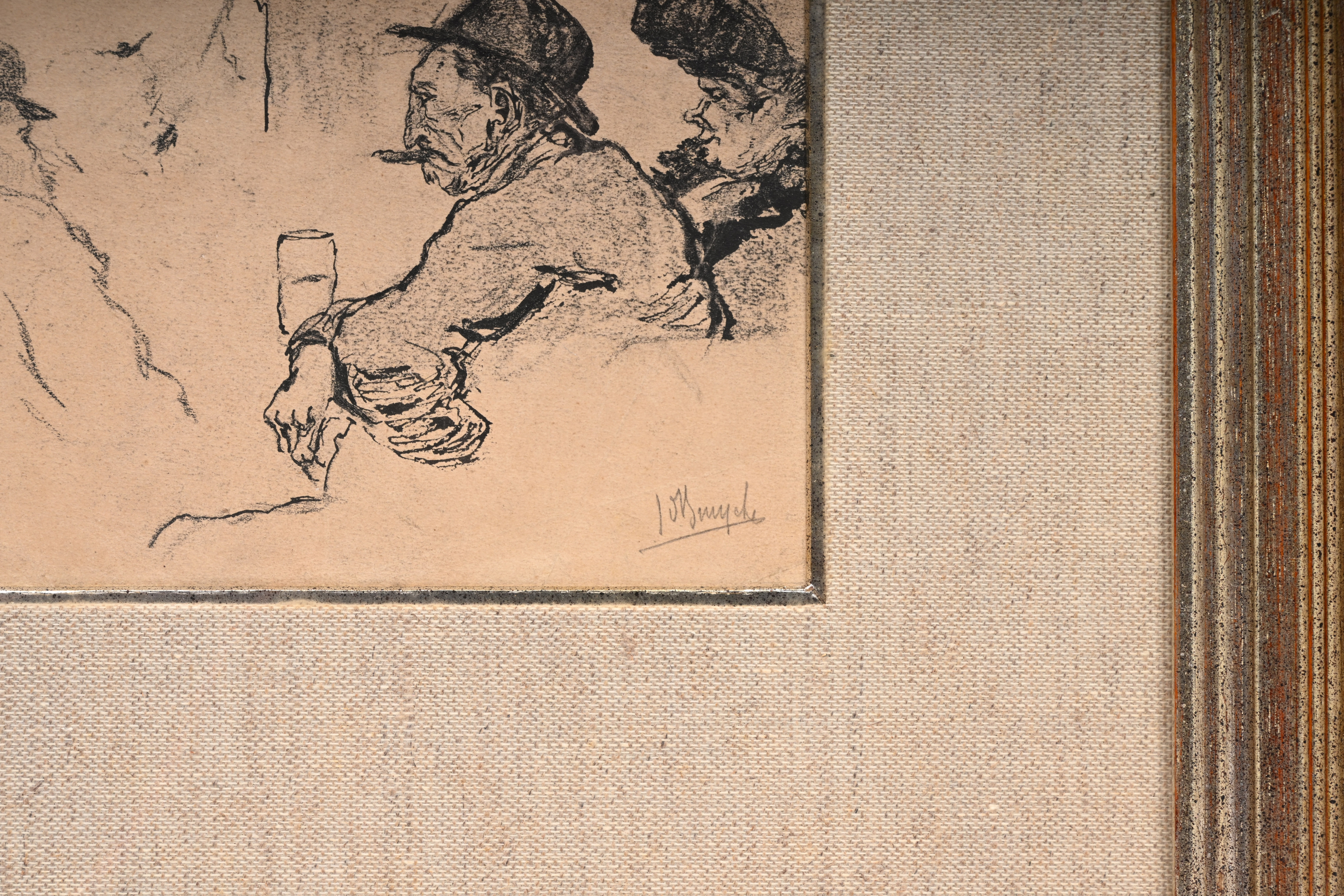 Artwork by Jules de Bruycker, On the terrace, Made of drawing, mixed media on paper