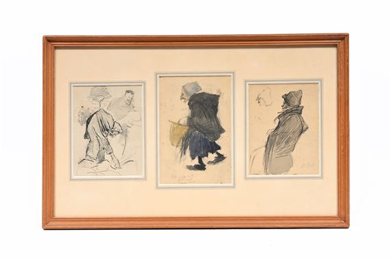 Three studies of an elderly lady