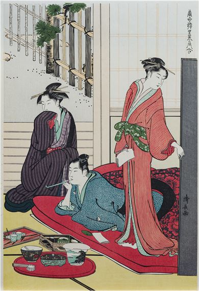 Modern Beauties - Banquet by Torii Kiyonaga, circa 1970