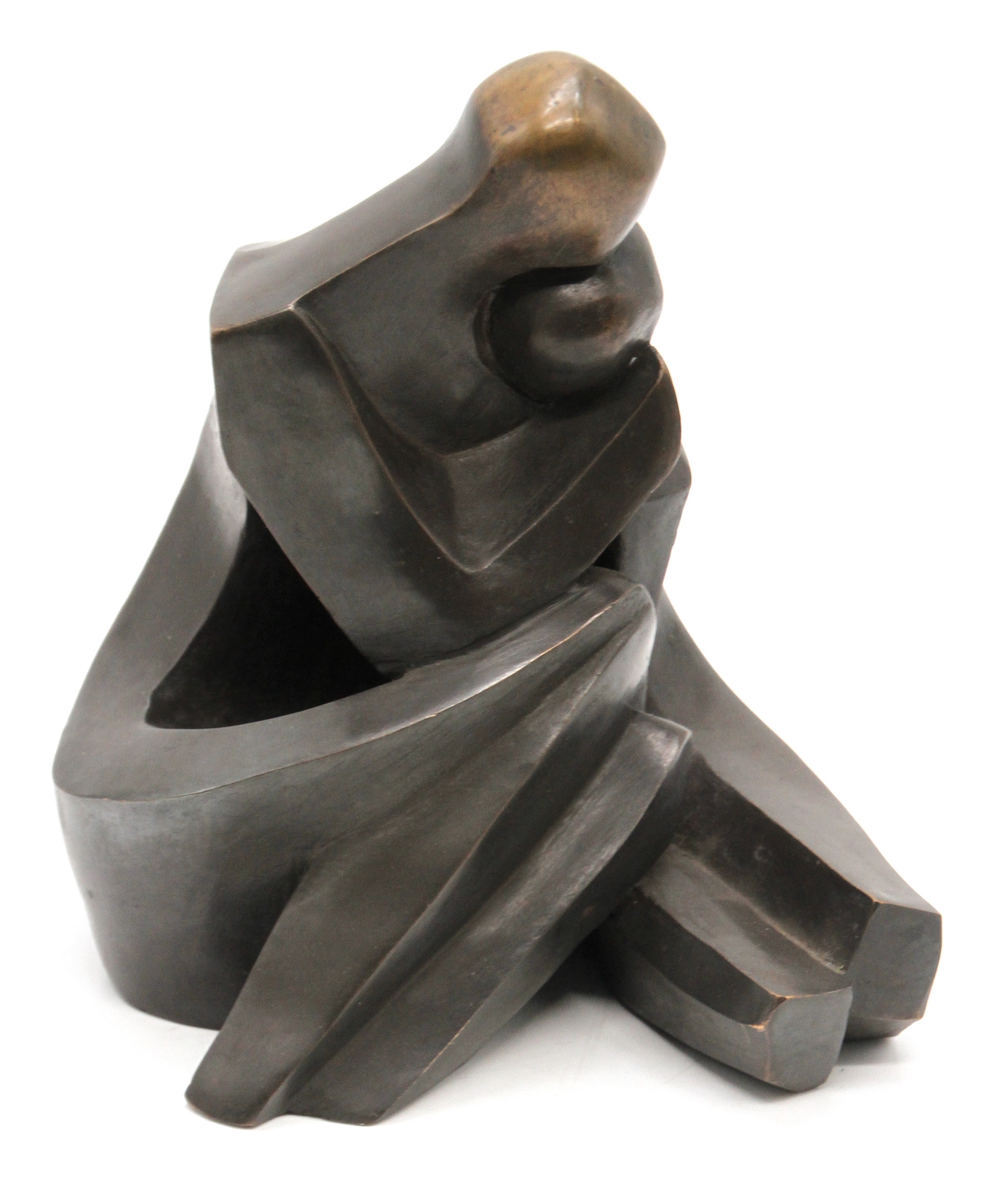 Artwork by D. Simon, EMBRACING COUPLE, Made of patinated bronze