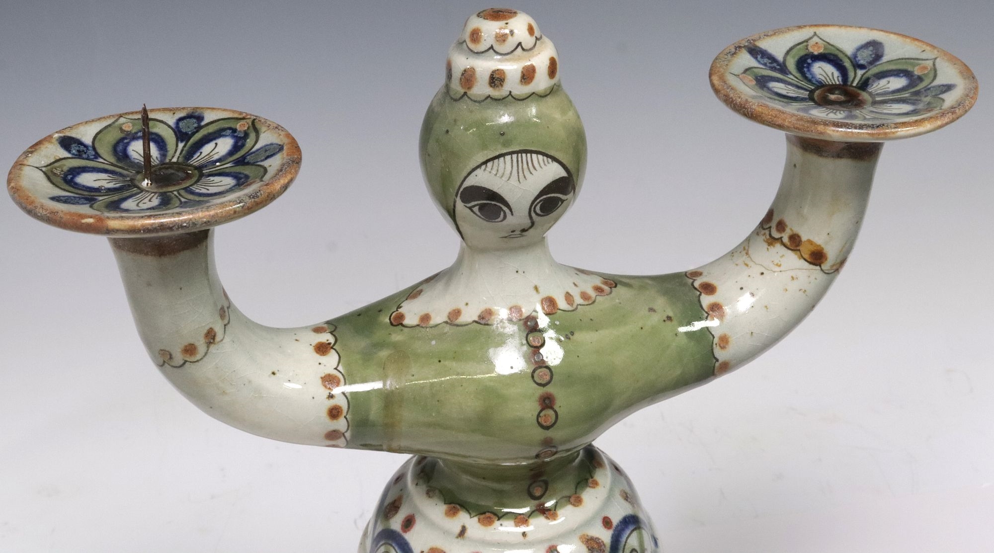 Ken Edwards | KEN EDWARDS TONALA FOLK ART POTTERY FIGURAL CANDELABRUM ...