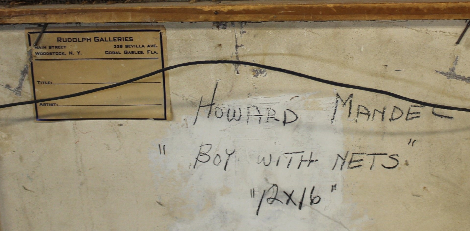 Artwork by Howard Mandel, Boy with nets, Made of Oil on board