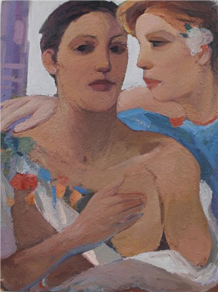 Apparently Unsigned Oil on Board Lovers by Pasquale Monaco