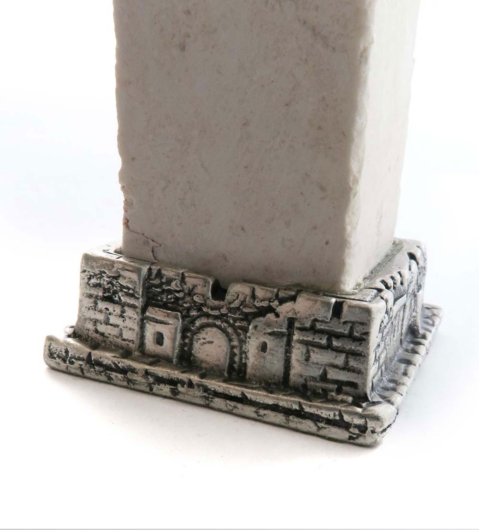 Artwork by John Hagee, John Hagee Pair of Judaica Jerusalem Stone Candlesticks, Made of Stone