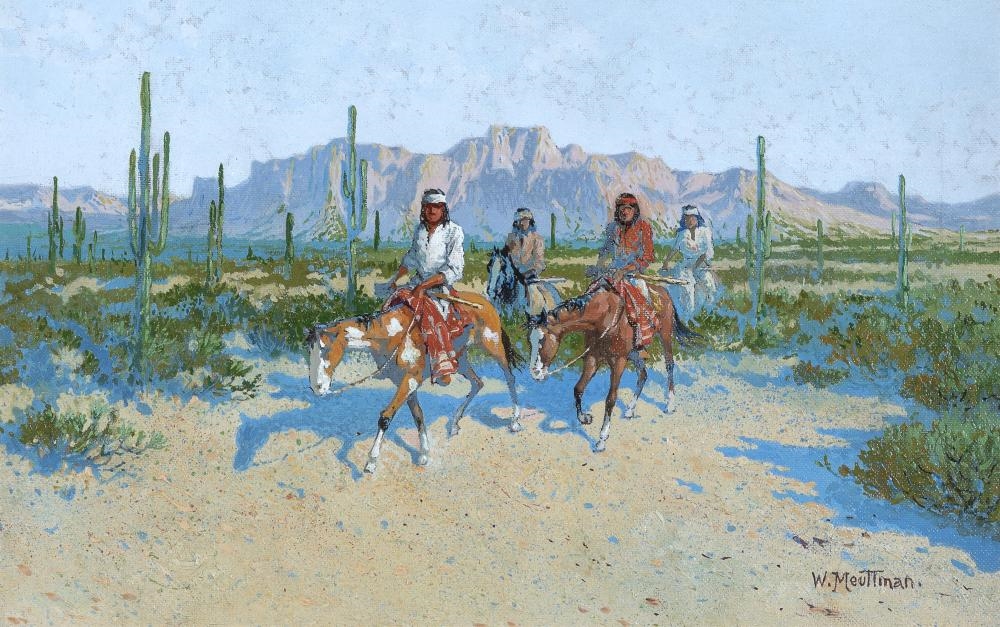 Artwork by William Meuttman, Superstition Mountain, Arizona, Made of oil on canvas