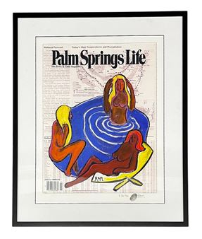 Ram, Palm Springs Life, Mixed Media, Signed and Dated 1/16/96 - Ram