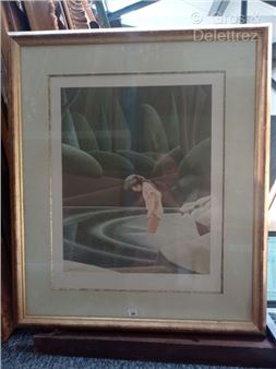 Young Girl at the Waterfall Colorized - Christian Deberdt