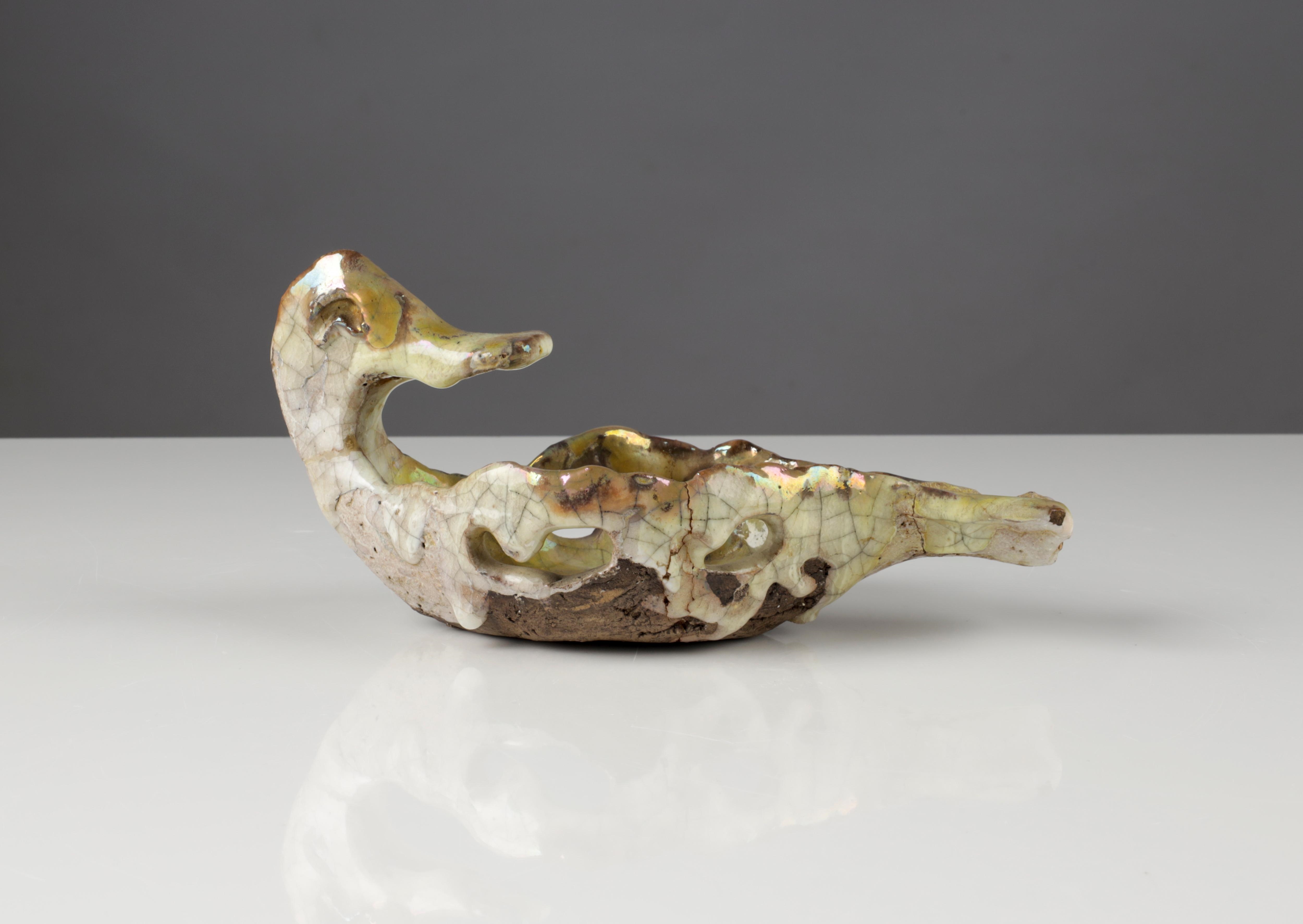 Artwork by Arno Lehmann, Entenschale, Made of hand painted ceramic plate with glaze