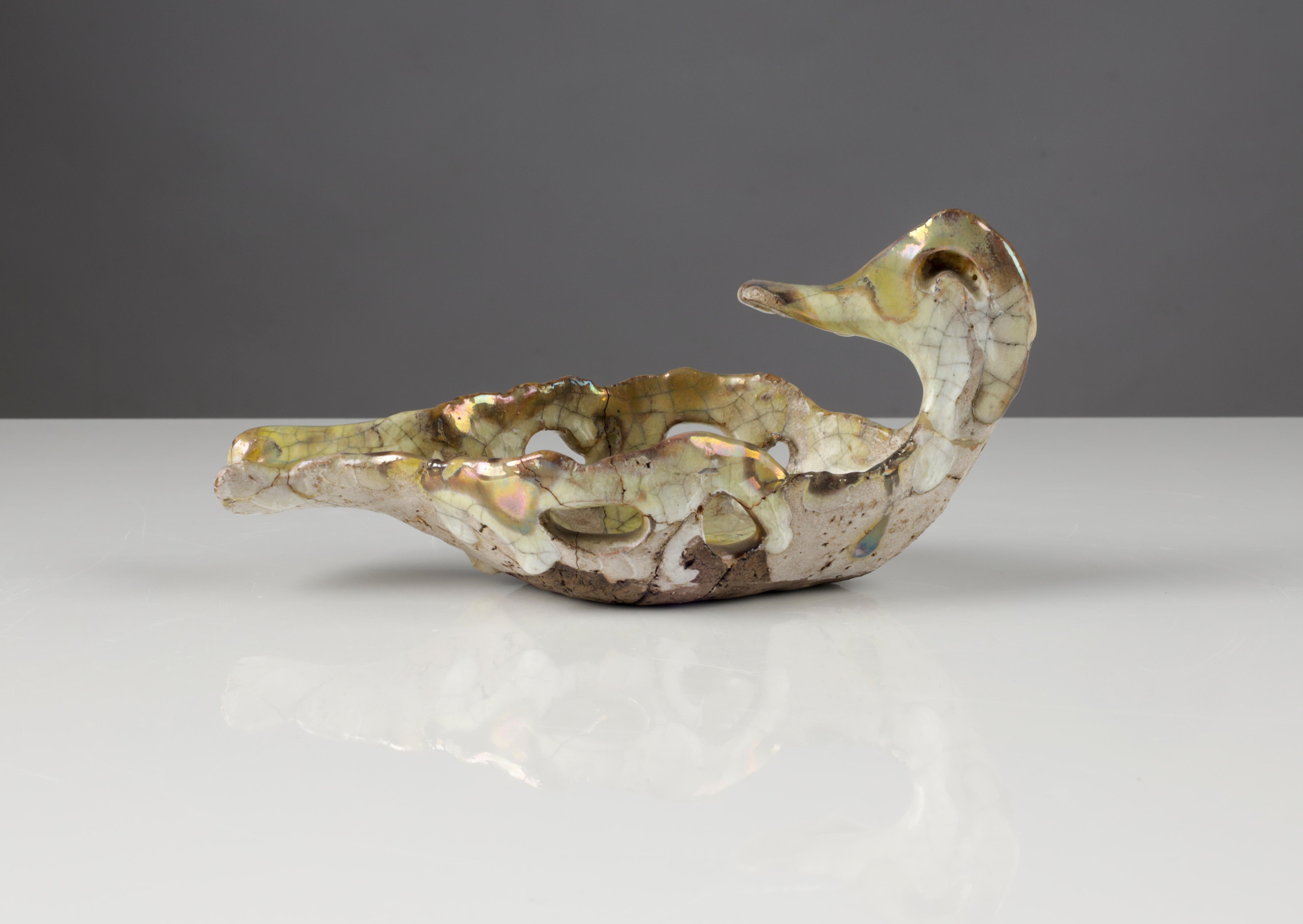 Artwork by Arno Lehmann, Entenschale, Made of hand painted ceramic plate with glaze