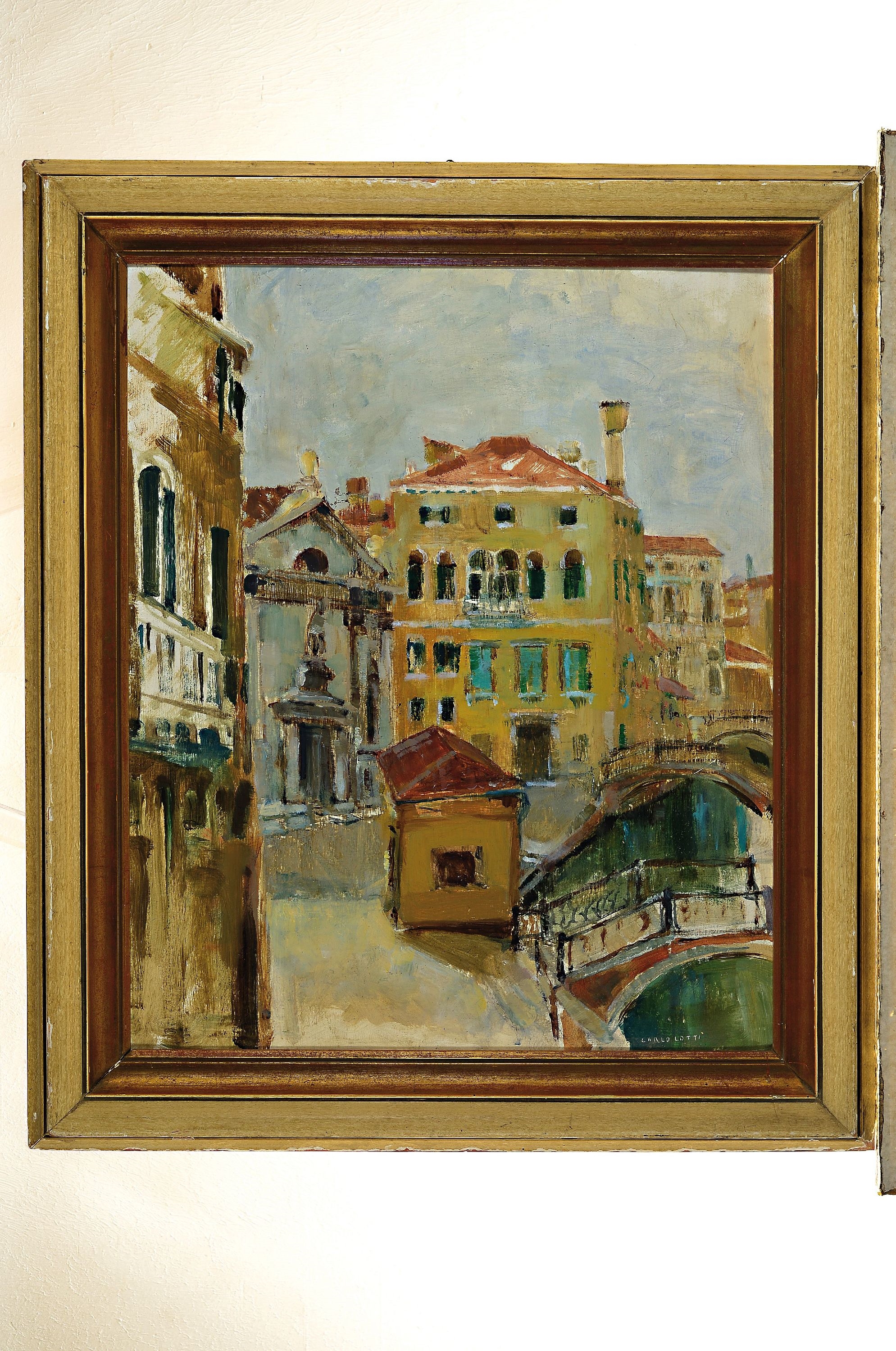 Artwork by Carlo Lotti, Dalla Finestre Campo e Ponti, Made of mixed technique on painting