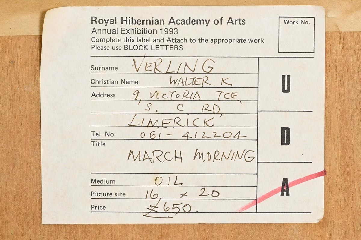 Artwork by Walter Verling, March Morning, Made of oil on board