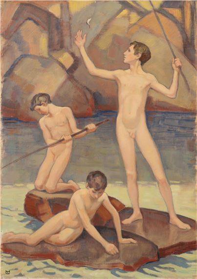 Angelnde Knaben by Ludwig von Hofmann, 1910-1920