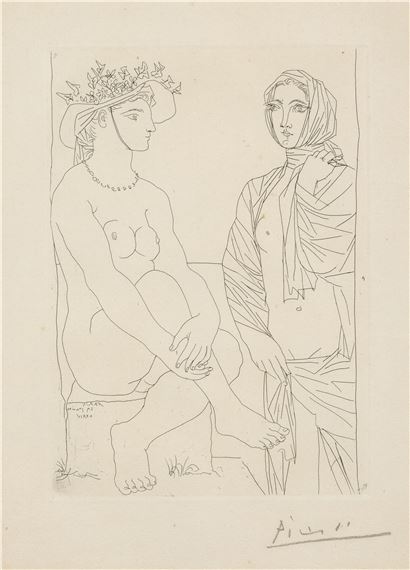 Femme assise au chapeau et femme debout drapée - Ambroise Vollard