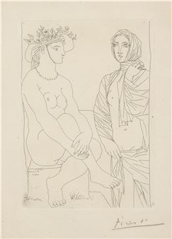 Femme assise au chapeau et femme debout drapée - Ambroise Vollard