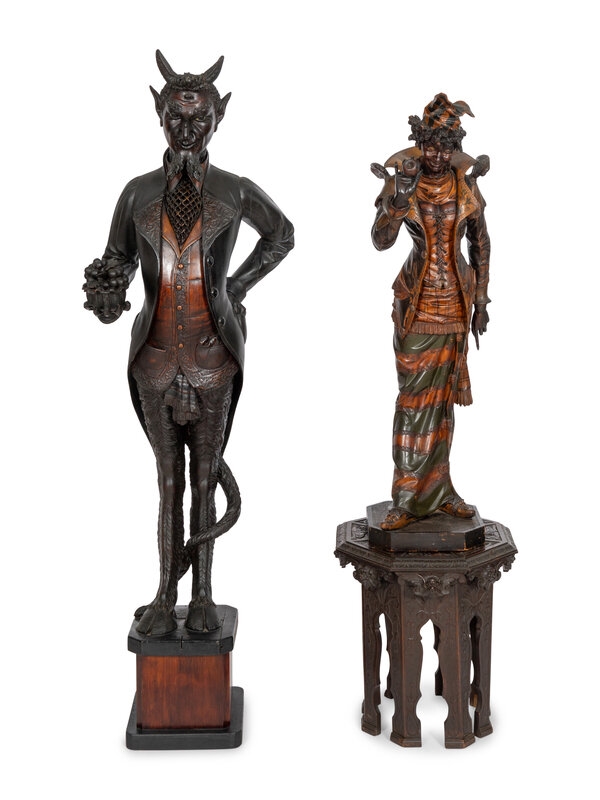 Artwork by Francesco Toso, Mr. and Mrs. Devil, Made of carved wood
