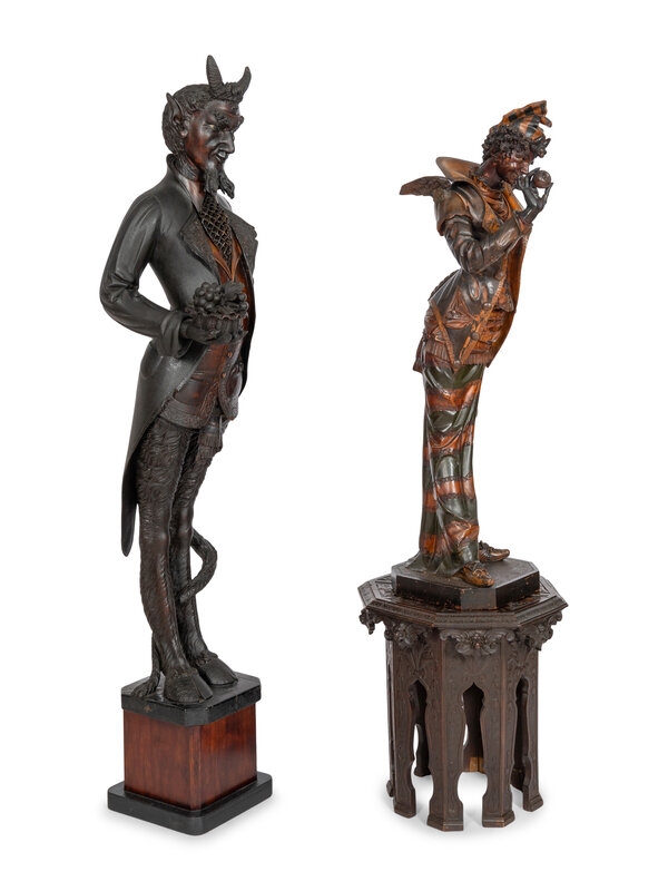 Artwork by Francesco Toso, Mr. and Mrs. Devil, Made of carved wood