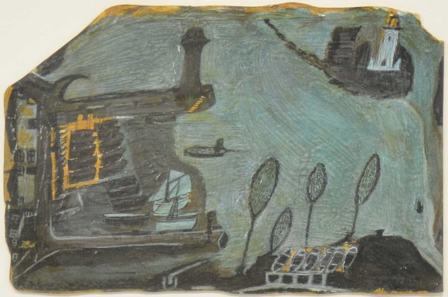 Alfred Wallis | Harbour view with boats | MutualArt
