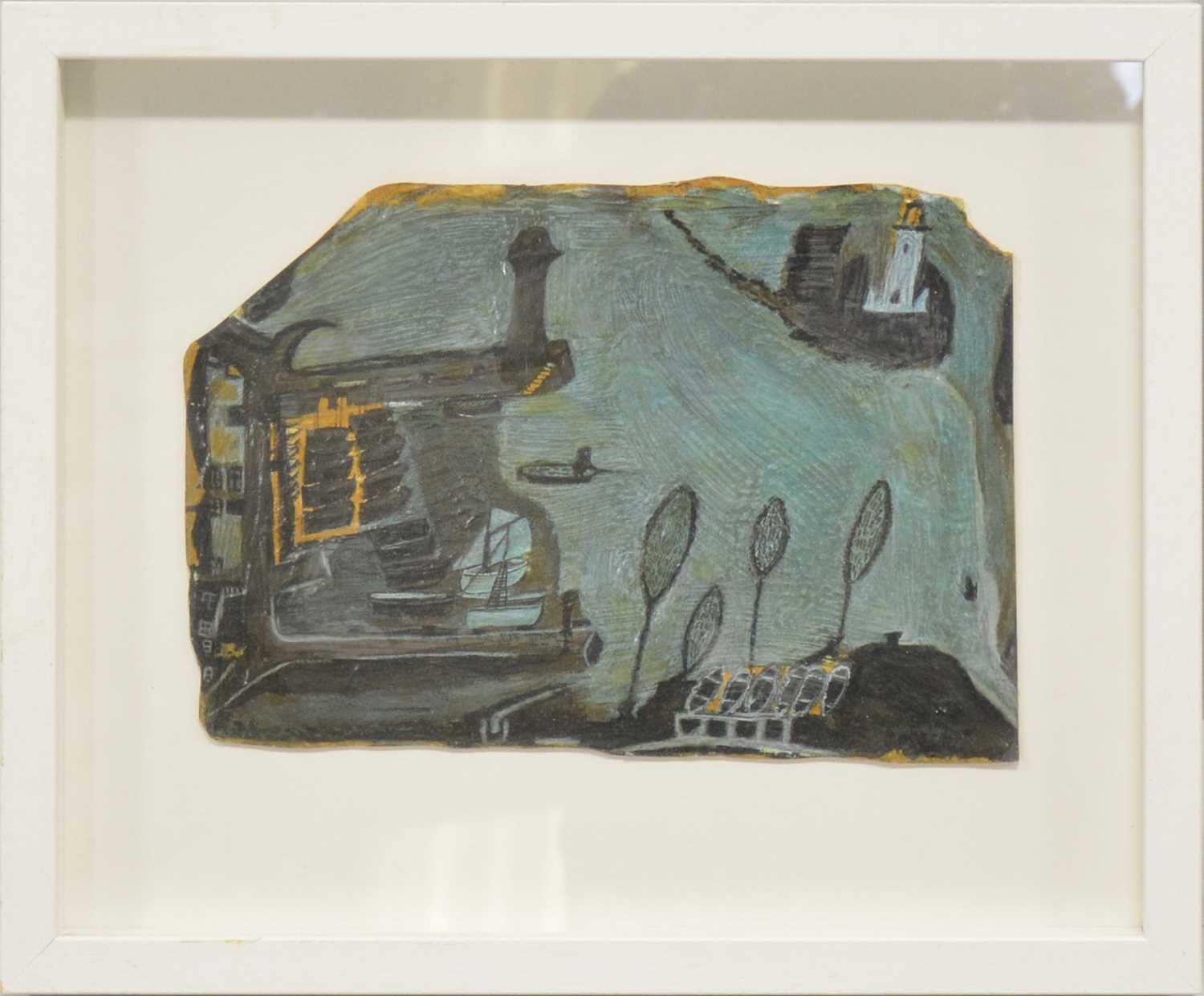 Alfred Wallis | Harbour view with boats | MutualArt