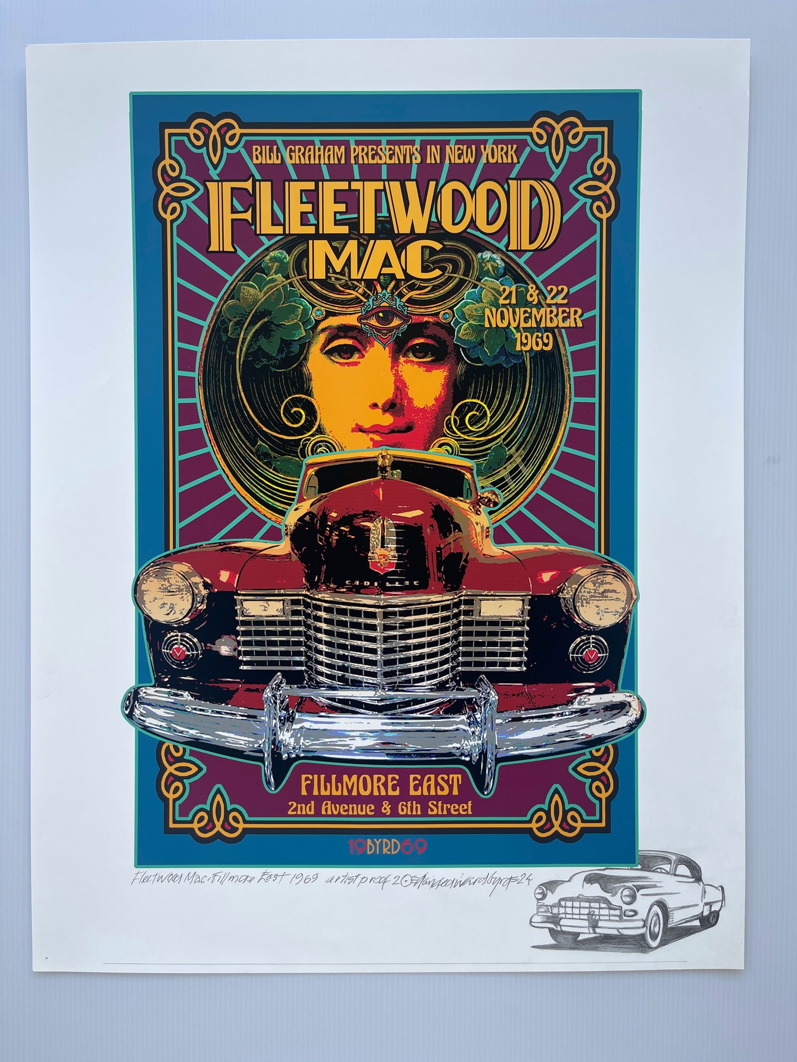 Artwork by David Edward Byrd, FLEETWOOD MAC - DAVID BYRD - WITH RARE REMARQUE - ARTIST PROOF, Made of drawing