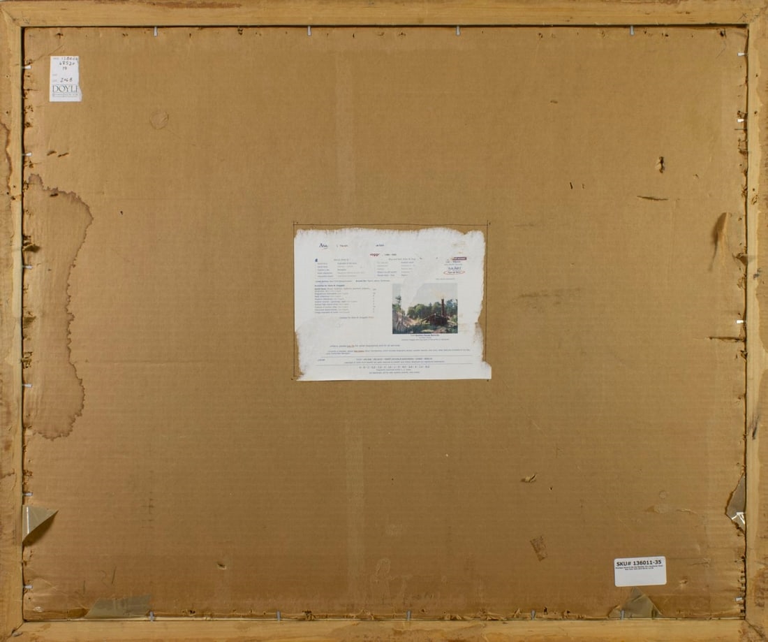 Artwork by Allen B. Doggett, Montague Street in the Gay Nineties, NY, Made of gouache on heavy paper