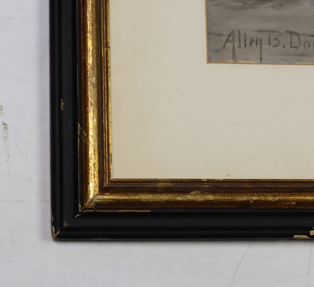 Artwork by Allen B. Doggett, Montague Street in the Gay Nineties, NY, Made of gouache on heavy paper