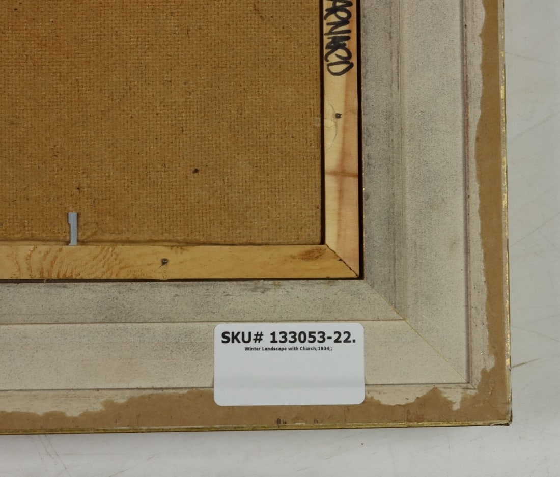 Artwork by Andrei Shagarov, Winter Landscape with Church, Made of oil on board