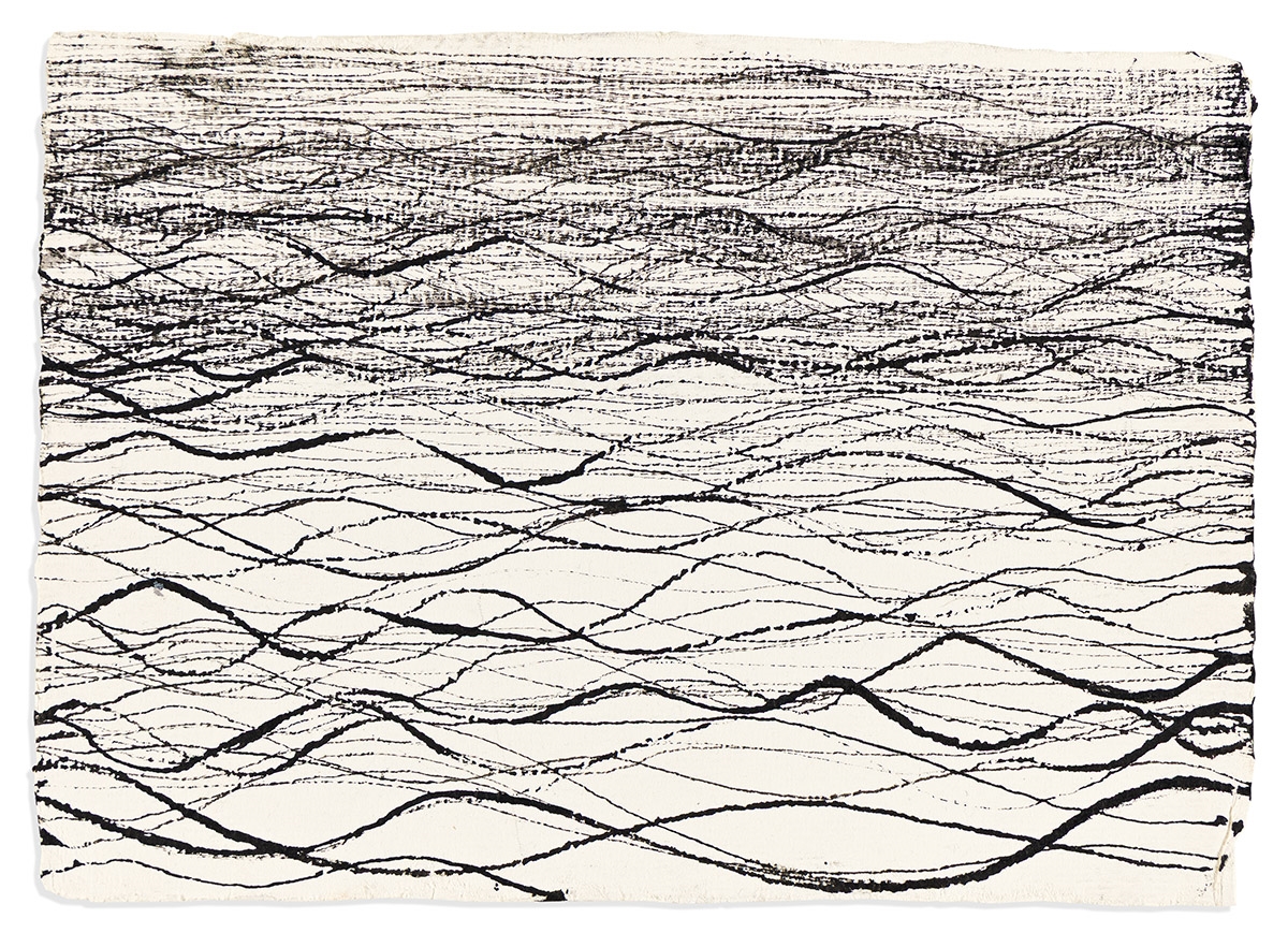 Artwork by Eve Aschheim, Untitled (Water)., Made of Brush and ink drawing on handmade paper