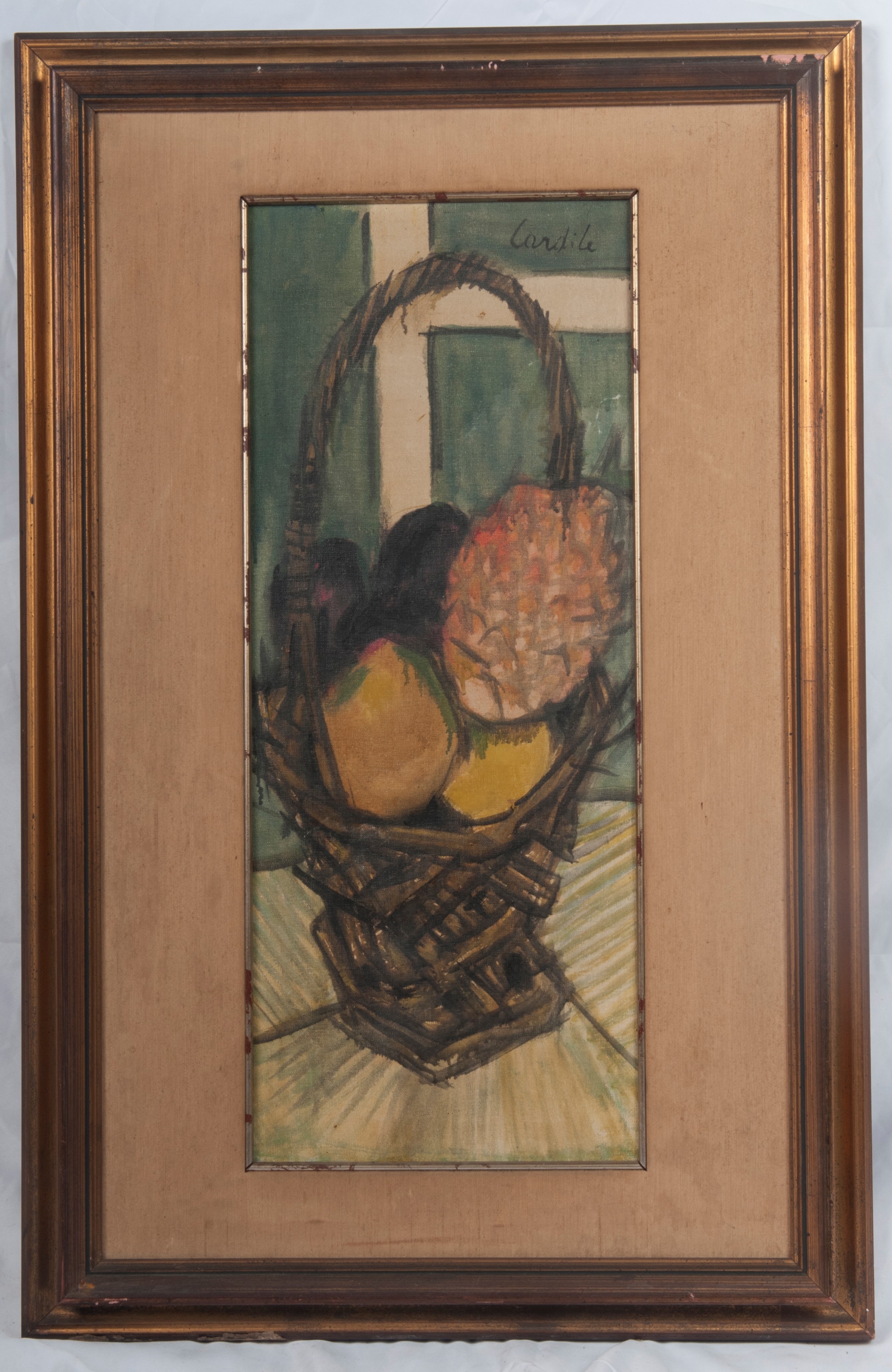 Artwork by Antonio Cardile, Basket with fruit, Made of oil painting on canvas